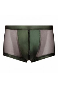 Tomana, sexy khaki wetlook trunks - Patrice Catanzaro Official Website