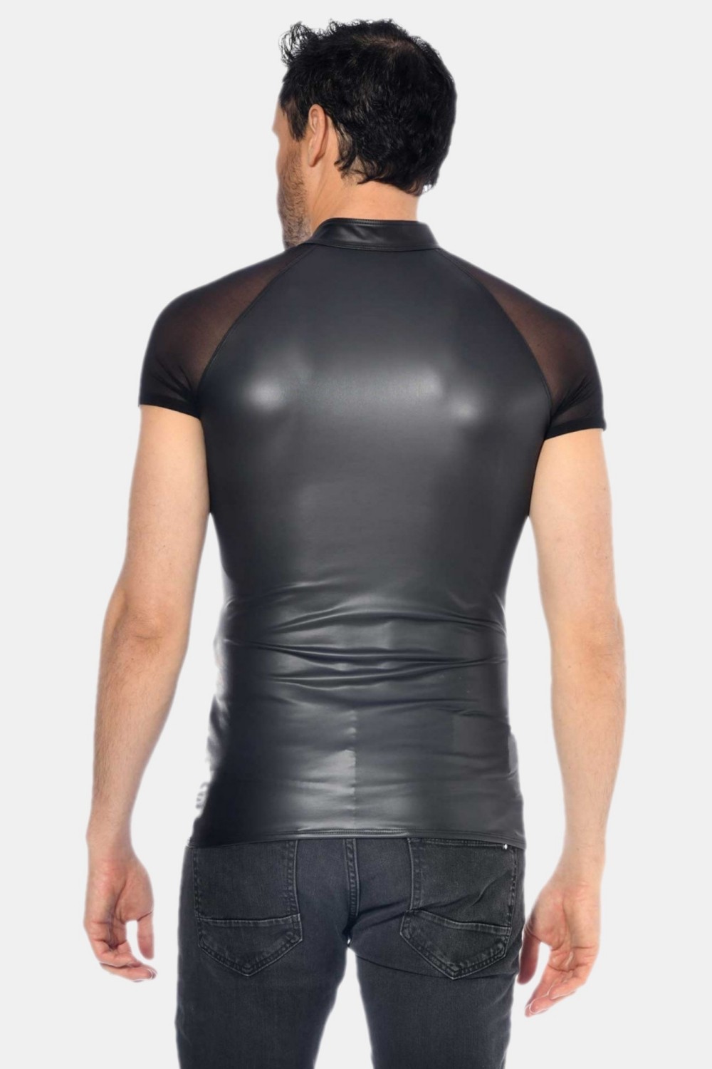 Khal, men's wetlook black t-shirt - Patrice Catanzaro Official Website