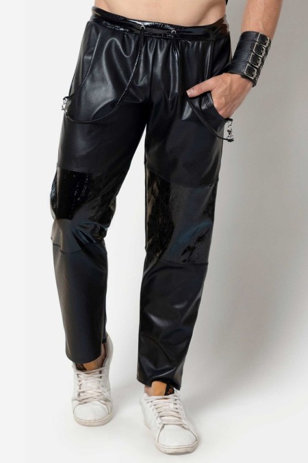 Jensen, faux leather men trousers - Patrice Catanzaro Official Website