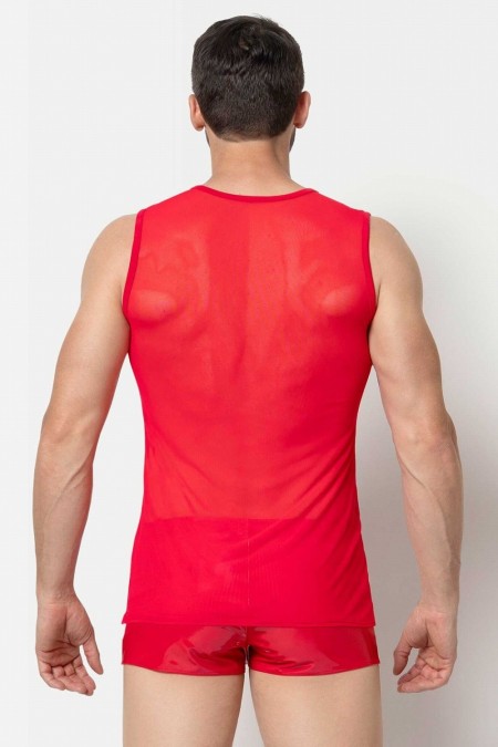 Adrien, camiseta roja malla hombre - Patrice Catanzaro Página Oficial