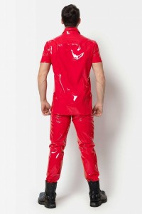 Finn, men's red vinyl shirt - Patrice Catanzaro Official Website