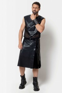 Ingvald, faux leather men's kilt - Patrice Catanzaro Official Website