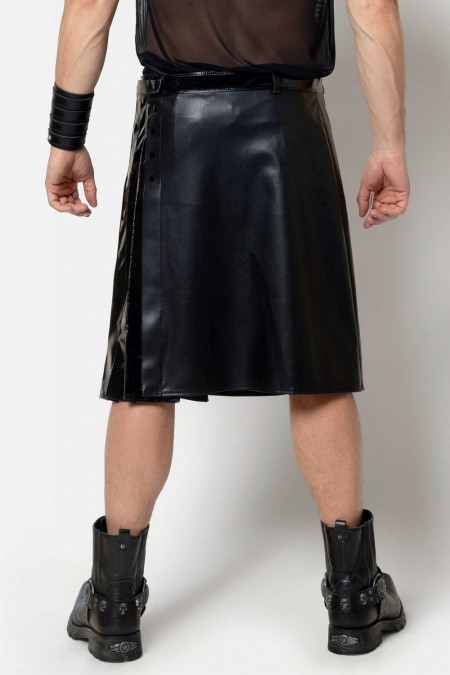 Ingvald, faux leather men's kilt - Patrice Catanzaro Official Website