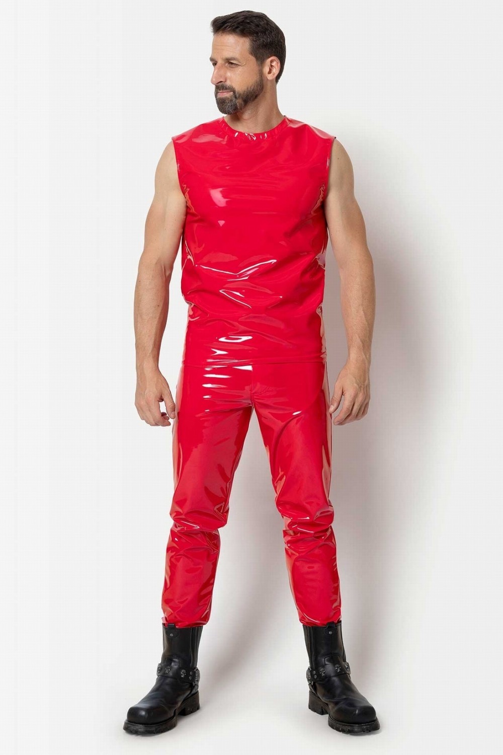 Shawn, pantalon homme vinyle rouge - Patrice Catanzaro Site Officiel