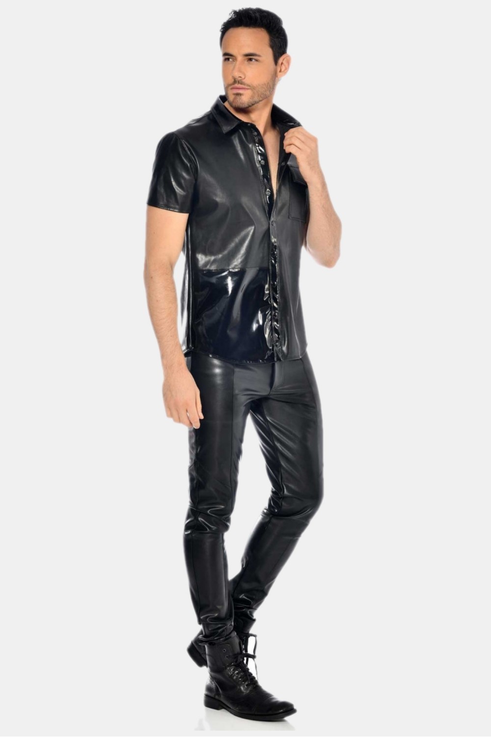 Liam, chemise en faux cuir homme - Patrice Catanzaro Site Officiel
