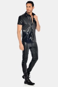 Liam, chemise en faux cuir homme - Patrice Catanzaro Site Officiel