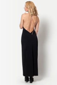 Mina, long black lycra dress - Patrice Catanzaro Official Website