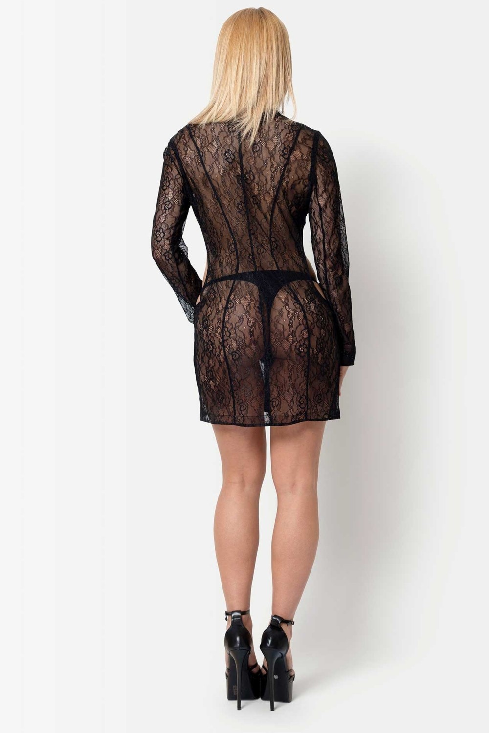 Vallauris, black sexy lace dress - Patrice Catanzaro Official Website