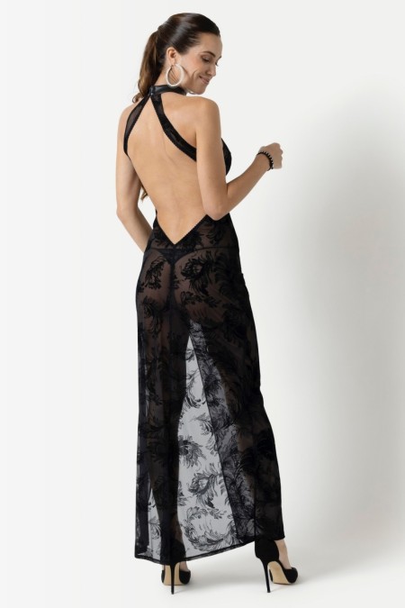 Cygne, backless sexy mesh dress - Patrice Catanzaro Official Website