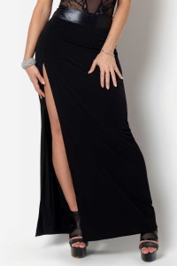 Saphir, black long lycra skirt  - Patrice Catanzaro Official Website