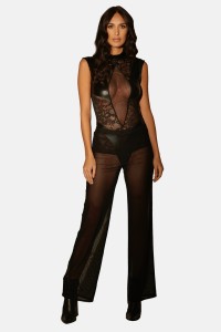 Rica, sexy black mesh trousers - Patrice Catanzaro Official Website