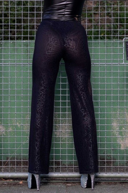 Lola, sexy black mesh trousers - Patrice Catanzaro Official Website