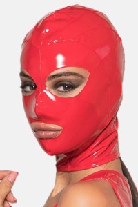 Givre, red vinyl fetish hood - Patrice Catanzaro Official Website