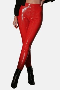 Jill pantalon sexy en vinyle rouge - Patrice Catanzaro Site Officiel