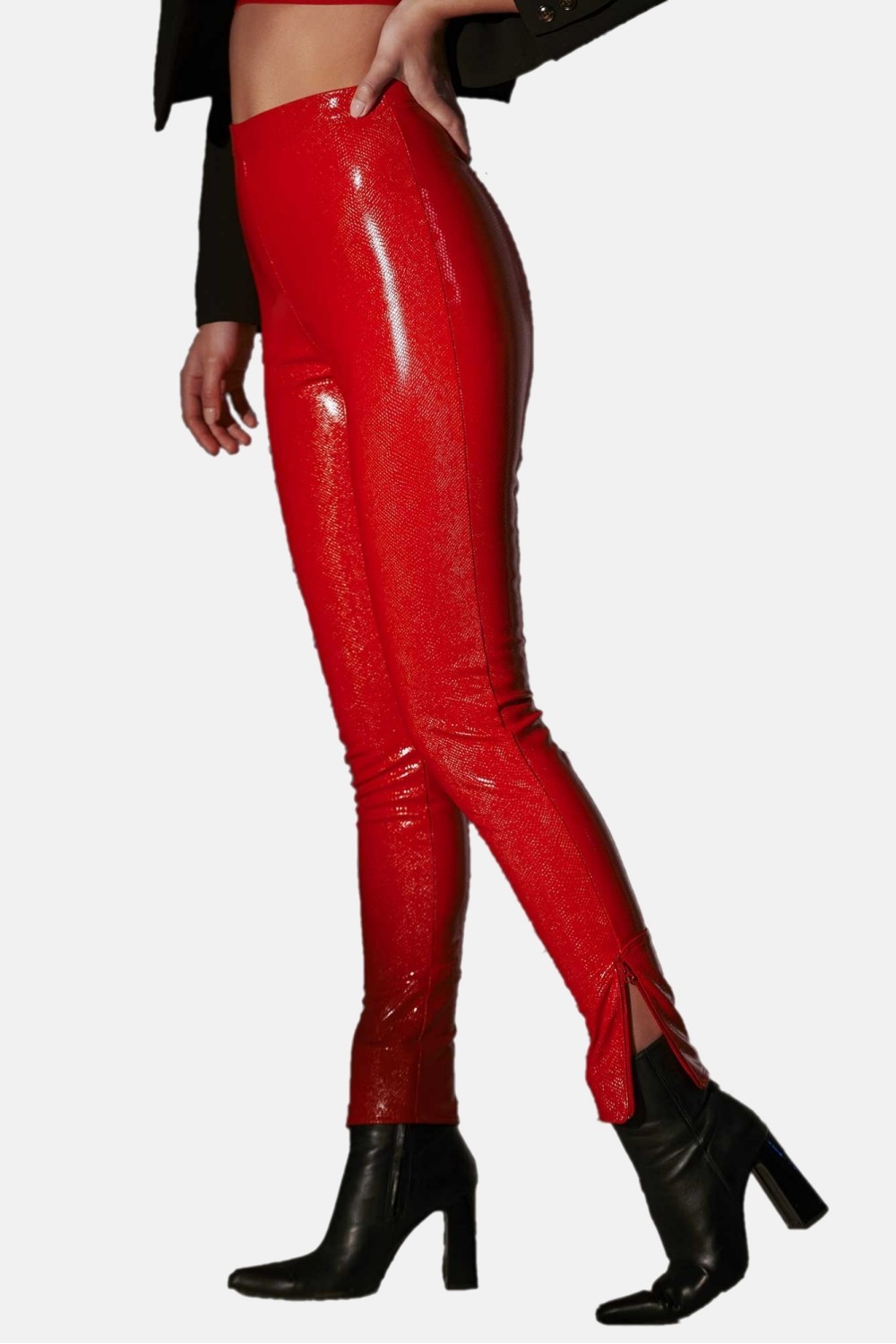 Jill red sexy vinyl trousers - Patrice Catanzaro Official Website