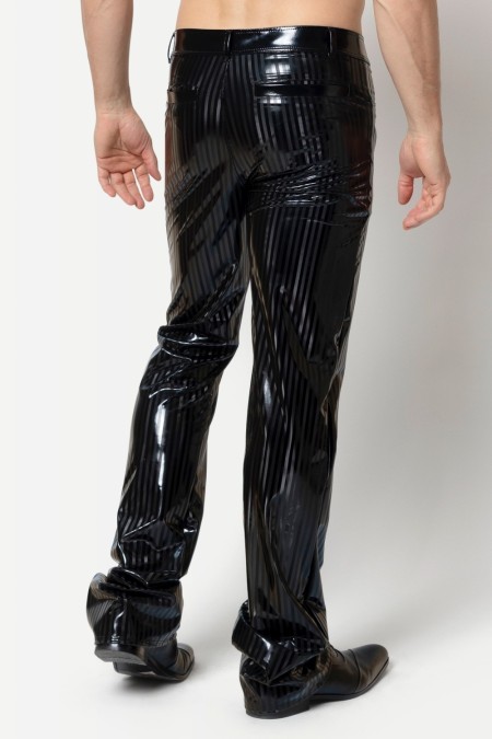 Magnus, black vinyl men trousers - Patrice Catanzaro Official Website