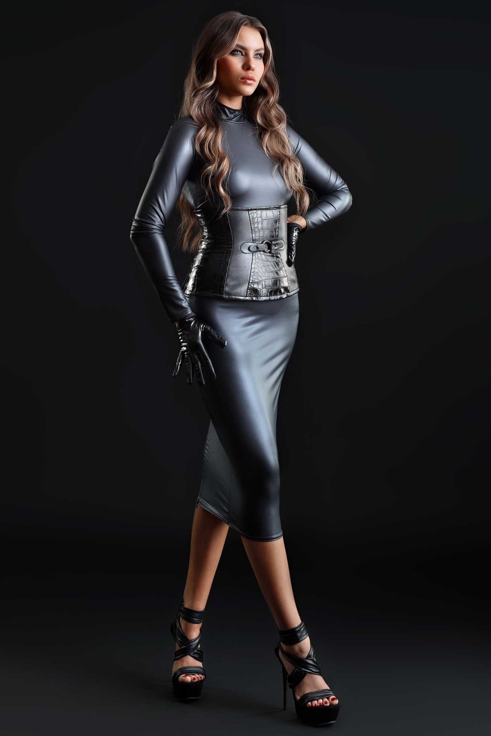 Lexi, sexy black midi dress - Patrice Catanzaro Official Website