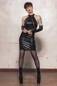 Rafale, black matt vinyl dress - Patrice Catanzaro Official Website