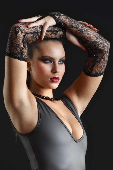 Mitones sexy de encaje negro - Patrice Catanzaro Página Oficial