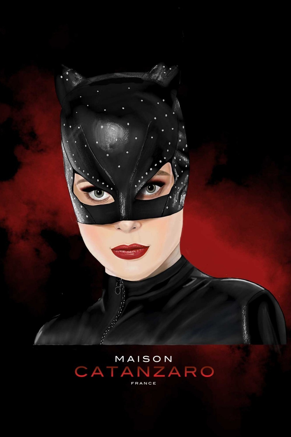 Cat mask, men black t-shirt - Patrice Catanzaro Offical Website