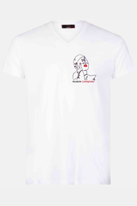 Antonella camiseta blanca hombre - Patrice Catanzaro Página Oficial