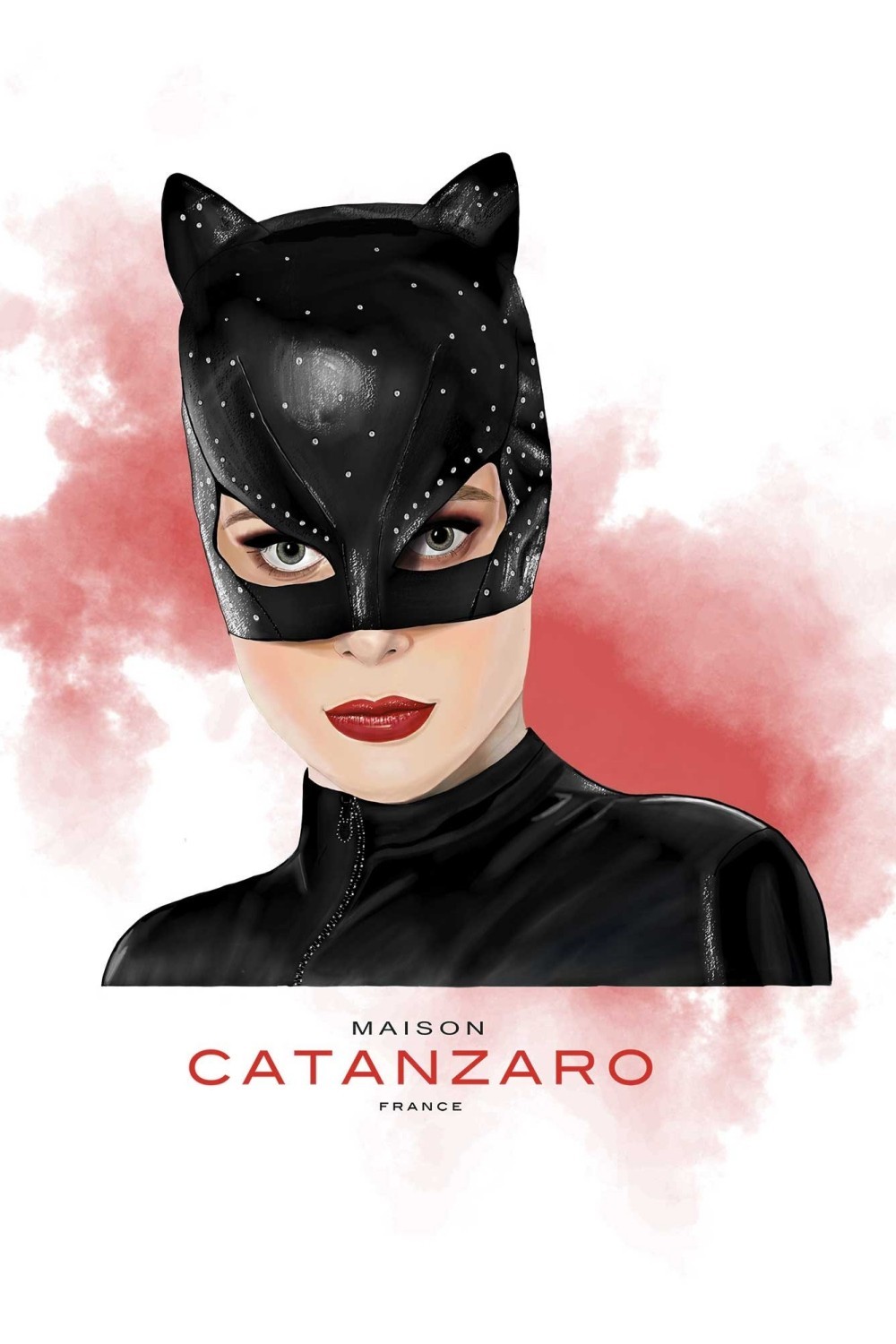 Cat mask tee shirt homme blanc - Patrice Catanzaro Site Officiel