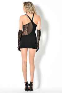 Ciotat, black lycra mini dress - Patrice Catanzaro Official Website