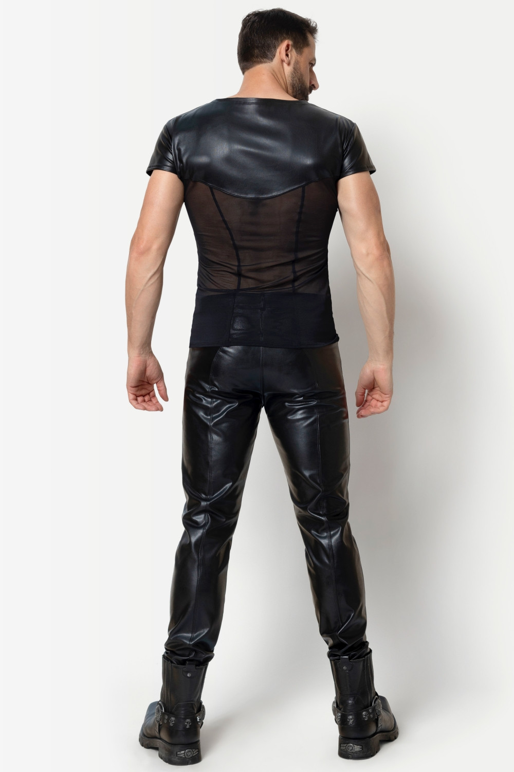 Hakon, black faux leather t-shirt - Patrice Catanzaro Official Website