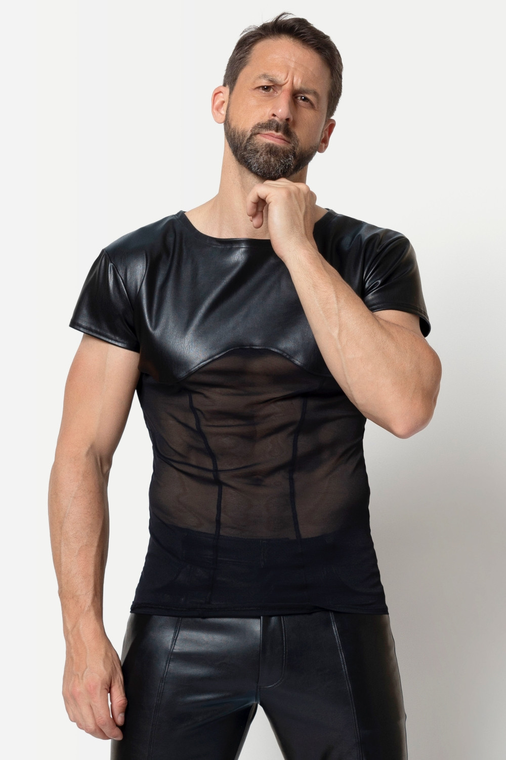 Hakon, t-shirt faux cuir homme - Patrice Catanzaro Site Officiel