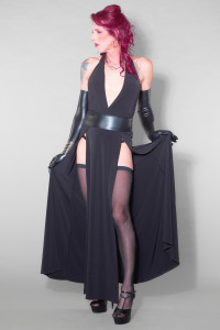 Mme Isabella, black lycra dress - Patrice Catanzaro Official Website