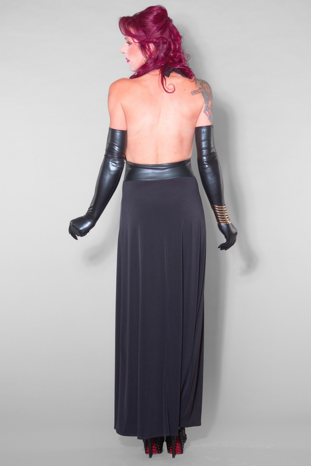 Mme Isabella, black lycra dress - Patrice Catanzaro Official Website