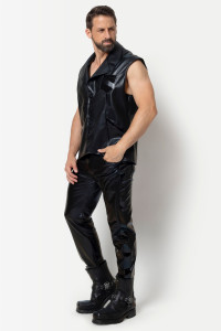 Ivar, black faux leather vest- Patrice Catanzaro Official Website