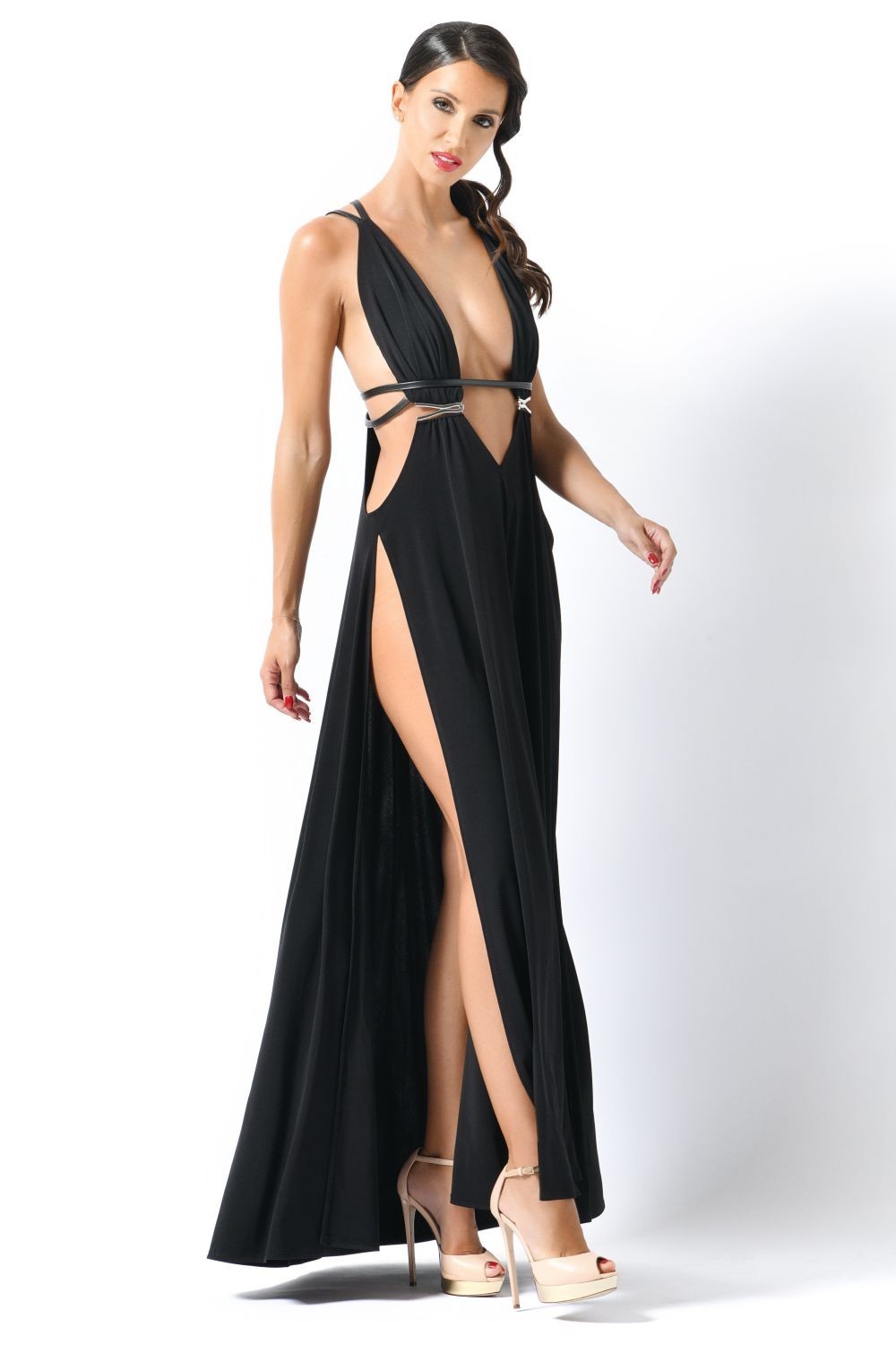 Venus, vestido largo licra negro - Patrice Catanzaro Official Website