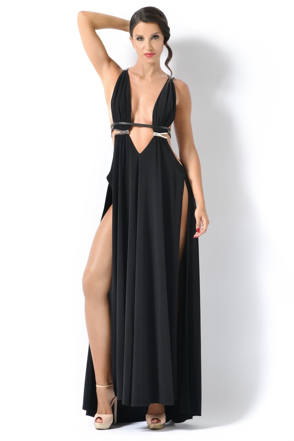 Venus, vestido largo licra negro - Patrice Catanzaro Official Website