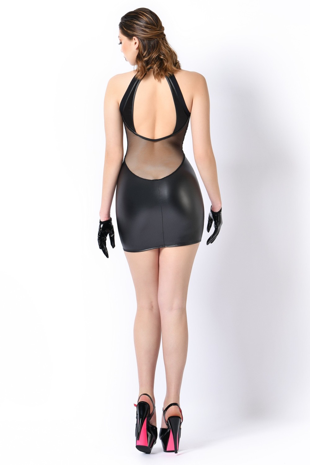 Python, robe sexy wetlook noir - Patrice Catanzaro Site Officiel