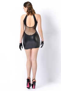 Python, robe sexy wetlook noir - Patrice Catanzaro Site Officiel