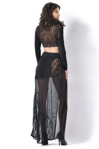 Charme, top dentelle et lycra noir - Patrice Catanzaro Site Officiel
