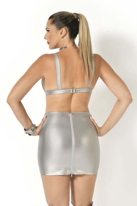 Celestra, faux leather skirt - Patrice Catanzaro Official Website