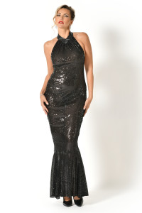 Univers, vestido lentejuelas negro - Patrice Catanzaro Página Oficial