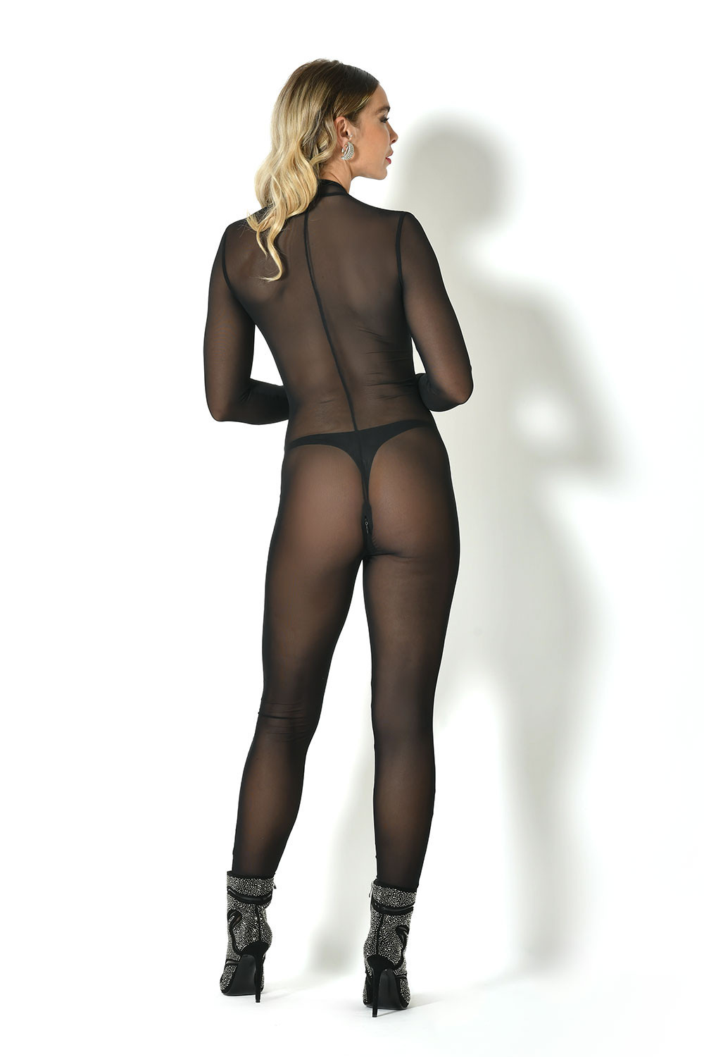 Sweety, black mesh sexy catsuit - Patrice Catanzaro Official Website