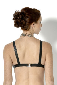 Celestra, brassière en faux cuir confortablement sexy