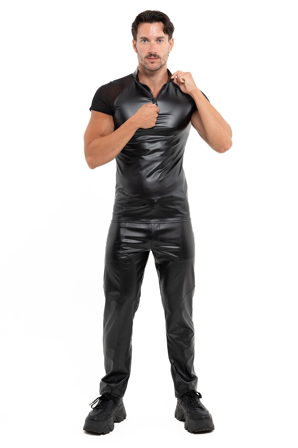 Joss, men's wetlook trousers - Patrice Catanzaro Official Website