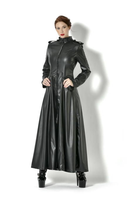 Le manteau long en simili cuir signature Catanzaro