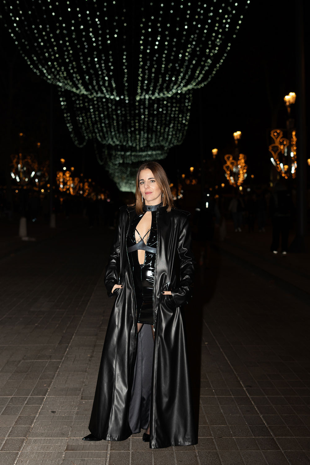 Le manteau long en simili cuir signature Catanzaro