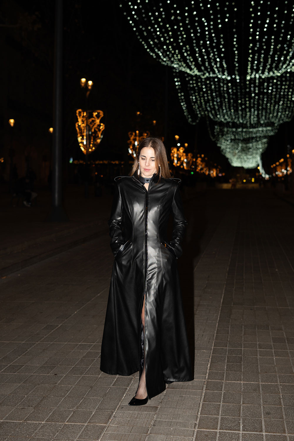 Le manteau long en simili cuir signature Catanzaro