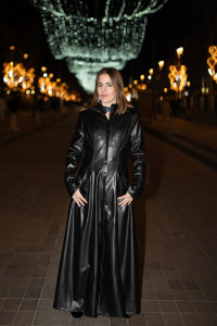 The signature Catanzaro long faux leather coat