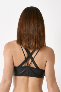 Brassière maintien moyen en faux cuir - Maison Catanzaro