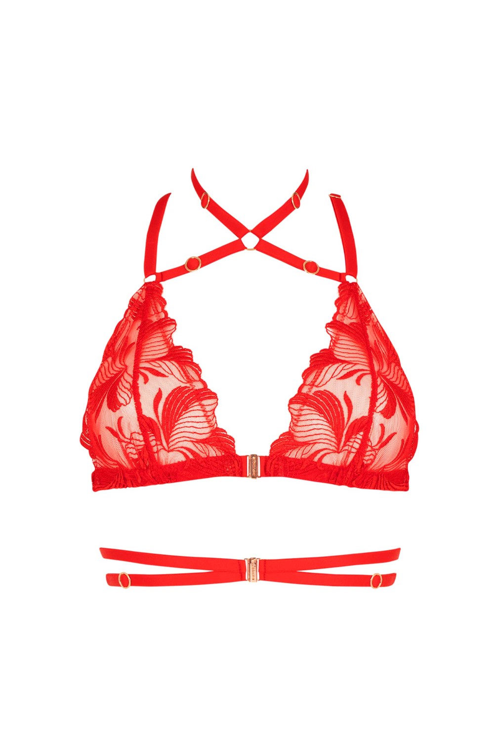 Bijou red bralette - Luxury lingerie – Impudique Official Website
