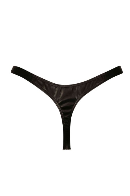 S, string sexy en faux cuir noir - Patrice Catanzaro Site Officiel
