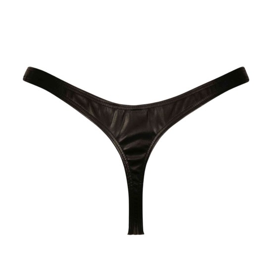S faux leather thong